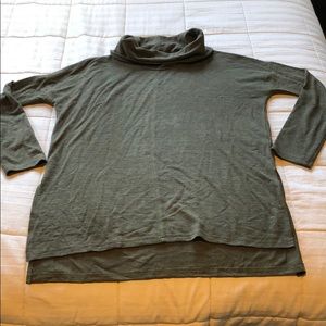 Olive green sweater with cowl neck/turtleneck